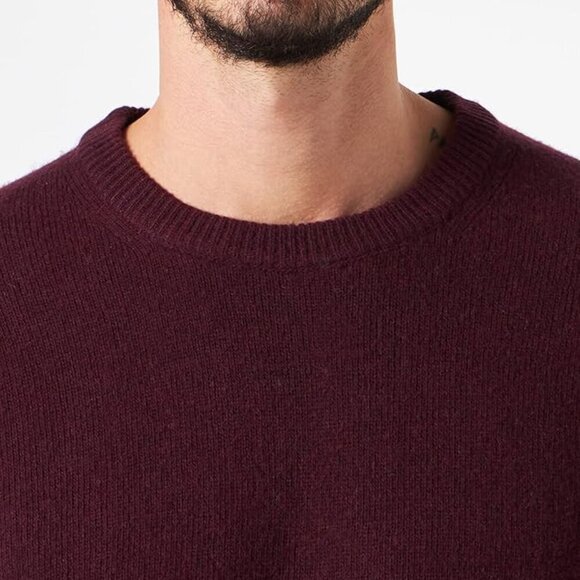 CASUAL FRIDAY NWT Karl Wool Crew Neck Preppy Burgundy Red Pullover Sweater Sz L - Picture 3 of 9